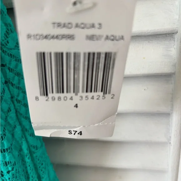 Teal Lace boho Midi Dress by Rabbit Rabbit Rabbit size 4 medium - Picture 5 of 8